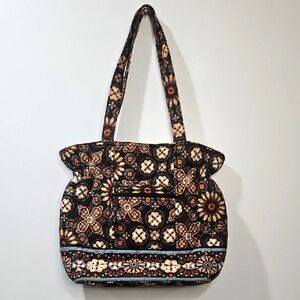Vera Bradley Floral Shoulder Bag - Brown and Cream